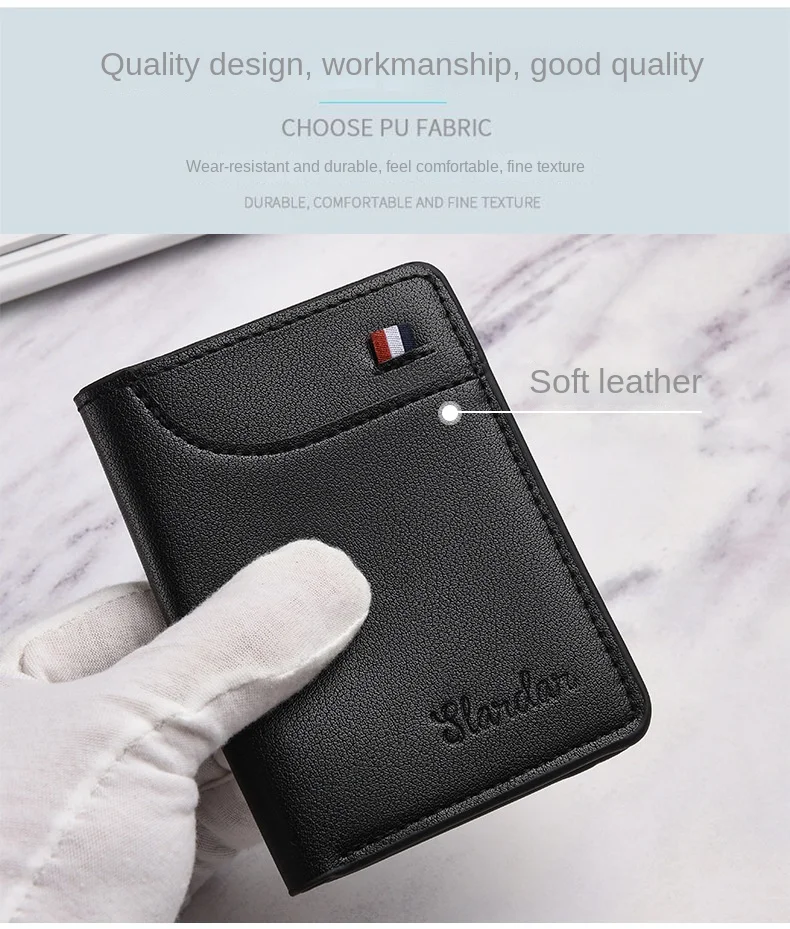 1Pc New Super Slim Soft Wallet PU Leather Mini Credit Card Wallet Purse Card Holders Men Wallet Thin Small Short Skin Wallets