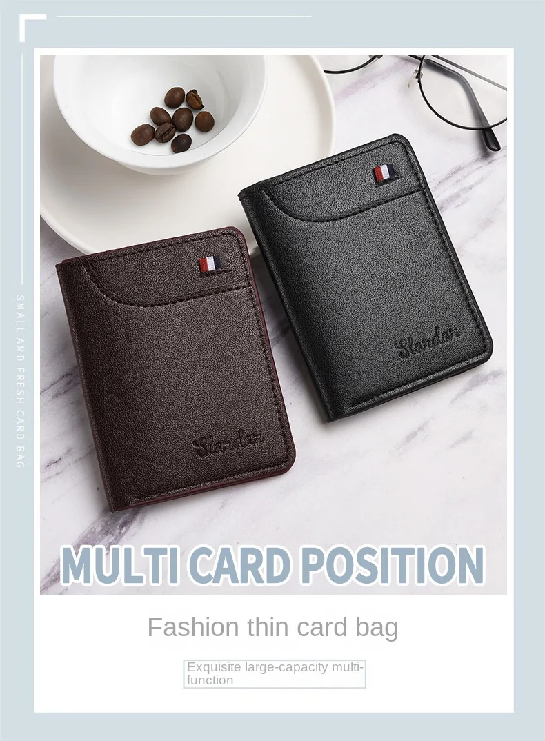 1Pc New Super Slim Soft Wallet PU Leather Mini Credit Card Wallet Purse Card Holders Men Wallet Thin Small Short Skin Wallets