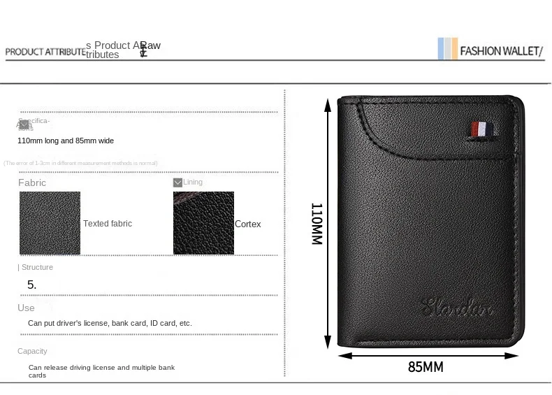 1Pc New Super Slim Soft Wallet PU Leather Mini Credit Card Wallet Purse Card Holders Men Wallet Thin Small Short Skin Wallets