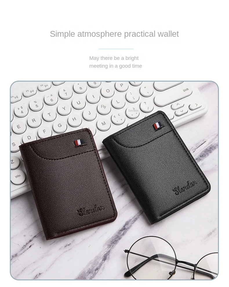 1Pc New Super Slim Soft Wallet PU Leather Mini Credit Card Wallet Purse Card Holders Men Wallet Thin Small Short Skin Wallets