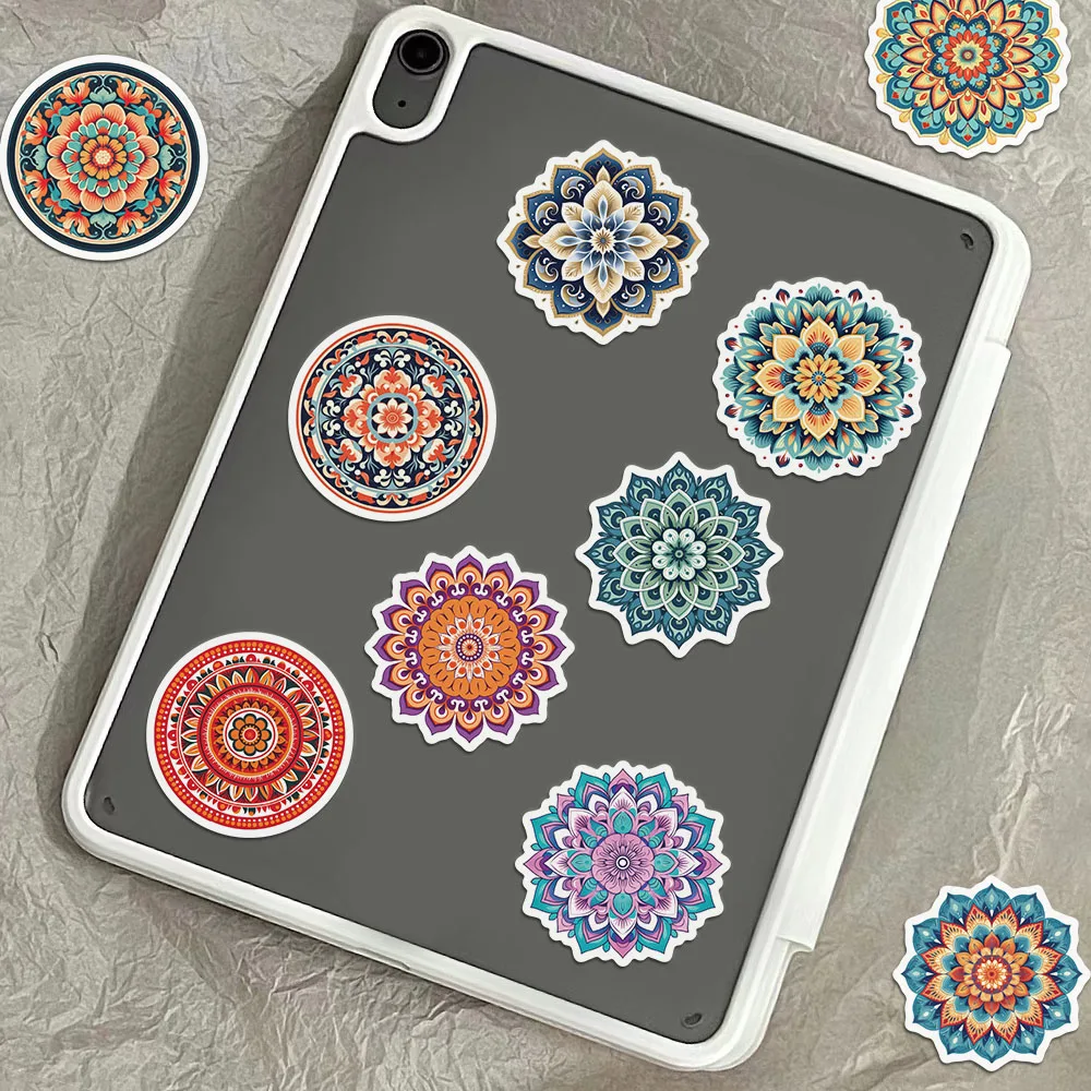 50PCS Colorful Mandala Graffiti Paper Initiative Personalized Cool Decoration Handbook Material DIY Phone Case Stickers