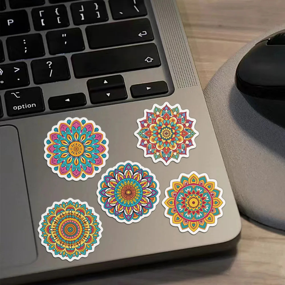 50PCS Colorful Mandala Graffiti Paper Initiative Personalized Cool Decoration Handbook Material DIY Phone Case Stickers