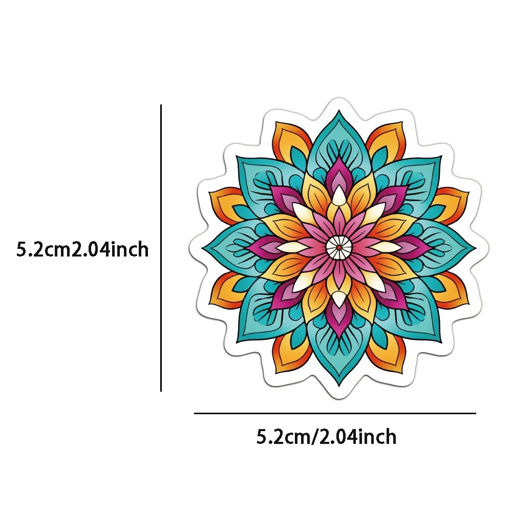 50PCS Colorful Mandala Graffiti Paper Initiative Personalized Cool Decoration Handbook Material DIY Phone Case Stickers
