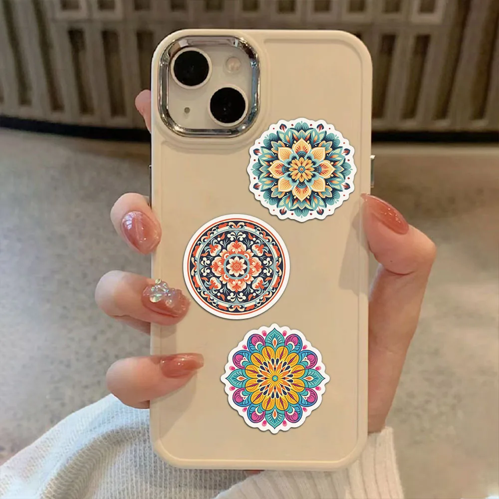 50PCS Colorful Mandala Graffiti Paper Initiative Personalized Cool Decoration Handbook Material DIY Phone Case Stickers