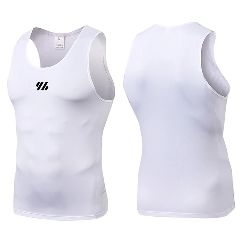Running Vest Men's Summer Gym Clothing Sports Leisure Milk Silk Tight Sleeveless Shirt Elastic Breathable Slim Fitness Tank Tops