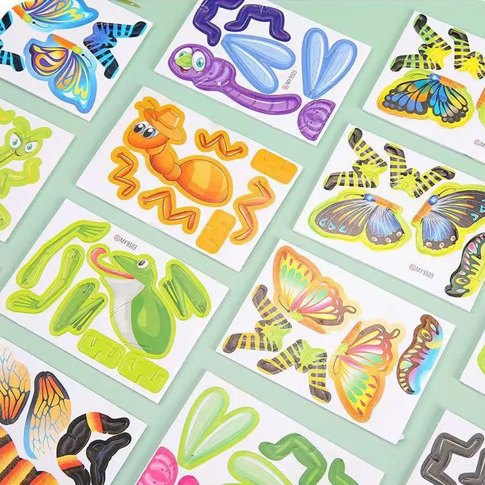 25Pcs 3D Puzzle Blocks Toys 3D Insect Paper Jigsaw Funny Paper Card Children Early Education
