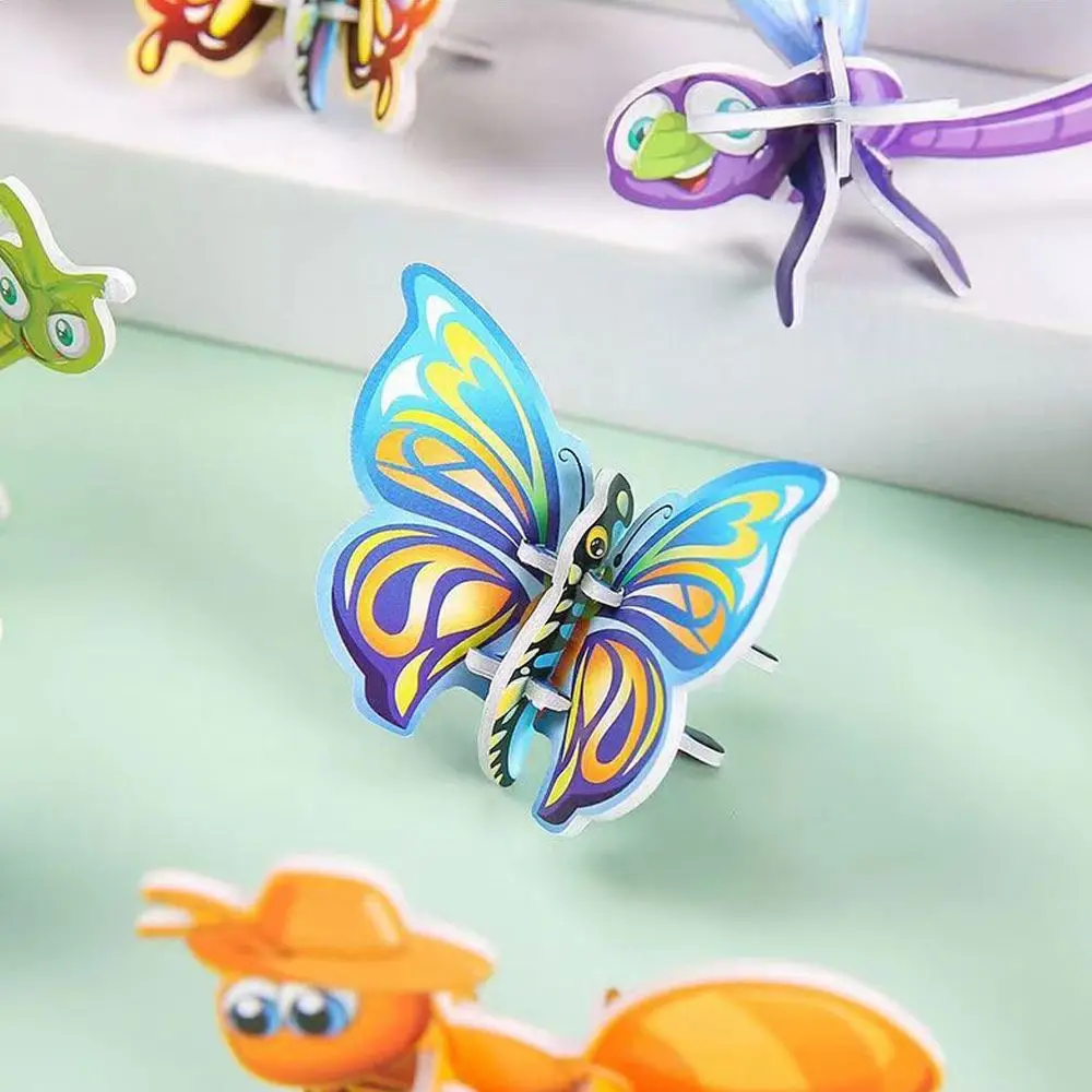 25Pcs 3D Puzzle Blocks Toys 3D Insect Paper Jigsaw Funny Paper Card Children Early Education