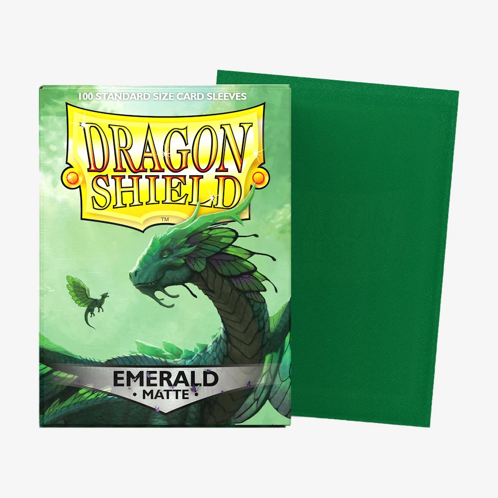 100 Standard Size Dragon Shield New Sleeves 66x91mm Emerald Matting Card Covers for MTG Board Game Cards Slevee