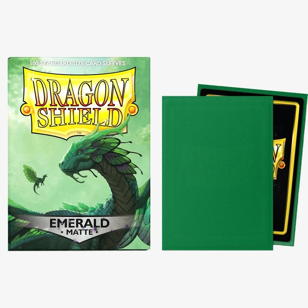 100 Standard Size Dragon Shield New Sleeves 66x91mm Emerald Matting Card Covers for MTG Board Game Cards Slevee