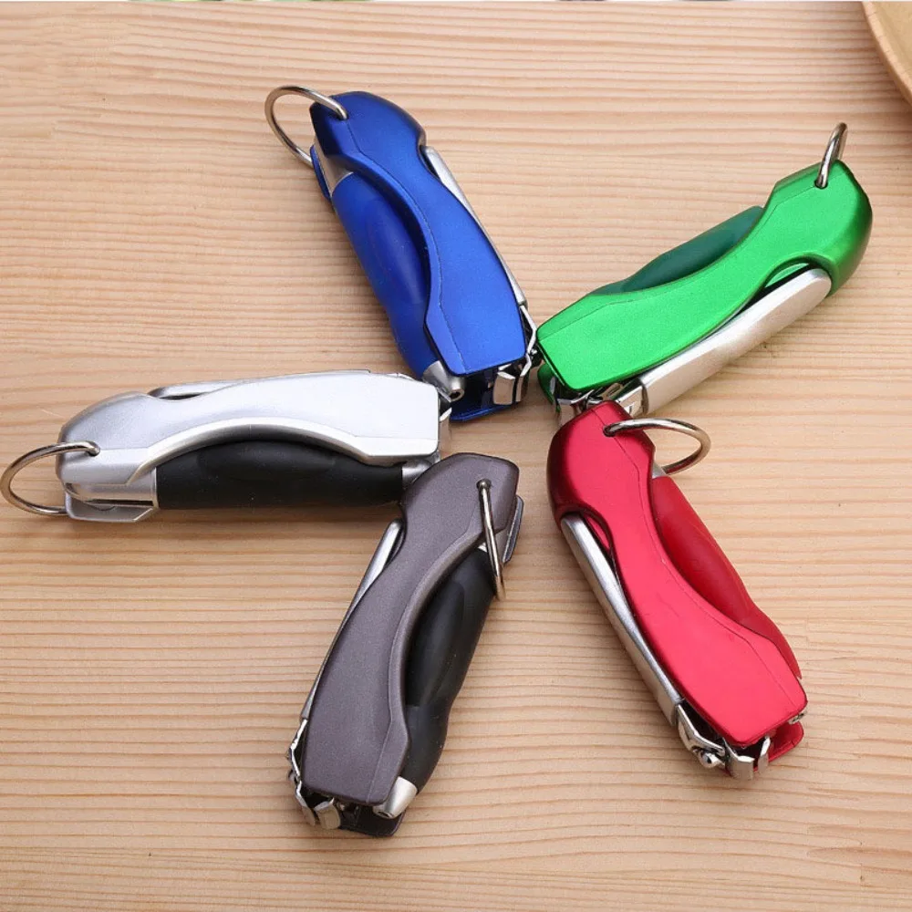 Multifunctional Nail Clipper Ballpoint Pen 0.7 Blue Refill Keychain Pen Portable Foldable ABS Ballpoint Pen Creative Stationery