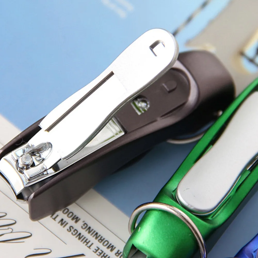 Multifunctional Nail Clipper Ballpoint Pen 0.7 Blue Refill Keychain Pen Portable Foldable ABS Ballpoint Pen Creative Stationery