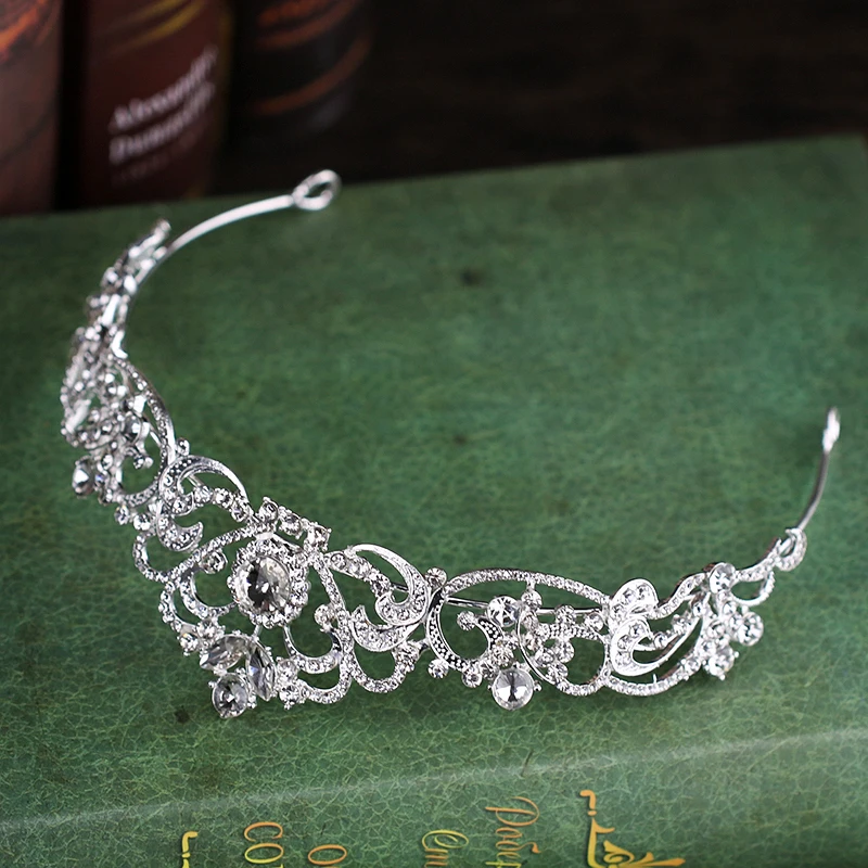 Trendy Crystal Crown Rose Gold Bridal Tiara And Crown Hair Accessories for Wedding Bride Women Hair Jewelry Headpiece