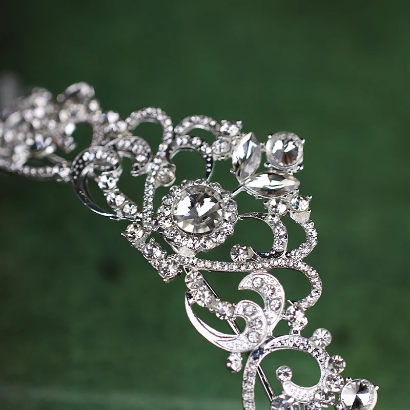 Trendy Crystal Crown Rose Gold Bridal Tiara And Crown Hair Accessories for Wedding Bride Women Hair Jewelry Headpiece