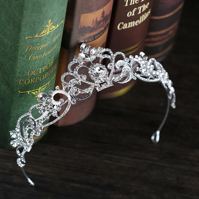 Trendy Crystal Crown Rose Gold Bridal Tiara And Crown Hair Accessories for Wedding Bride Women Hair Jewelry Headpiece