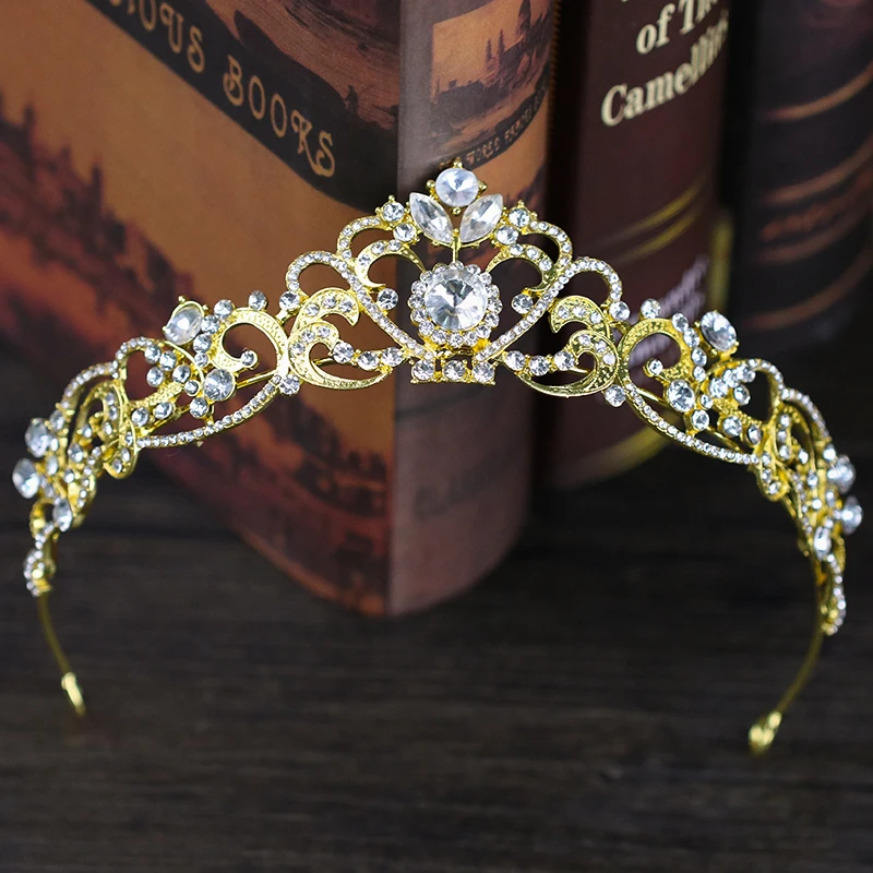 Trendy Crystal Crown Rose Gold Bridal Tiara And Crown Hair Accessories for Wedding Bride Women Hair Jewelry Headpiece