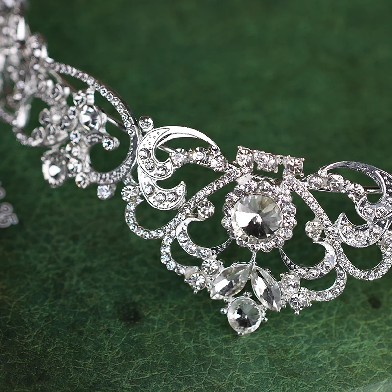Trendy Crystal Crown Rose Gold Bridal Tiara And Crown Hair Accessories for Wedding Bride Women Hair Jewelry Headpiece