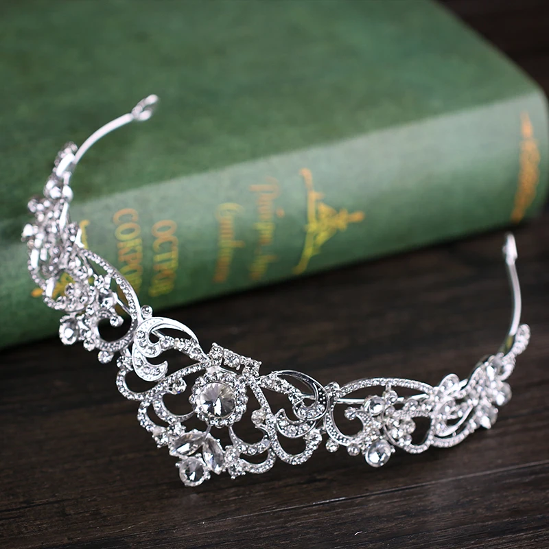 Trendy Crystal Crown Rose Gold Bridal Tiara And Crown Hair Accessories for Wedding Bride Women Hair Jewelry Headpiece