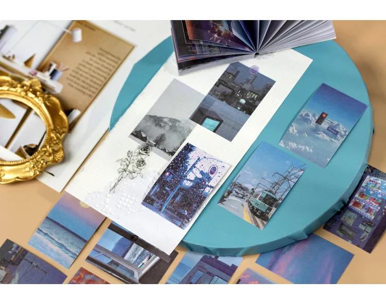 50 Sheet World scenery Style Sticker Book Washi Paper Journal DIY Material Decoration Sticker Memo Pad Scrapbook Stationery gift