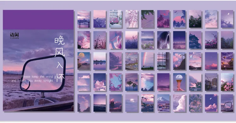 50 Sheet World scenery Style Sticker Book Washi Paper Journal DIY Material Decoration Sticker Memo Pad Scrapbook Stationery gift