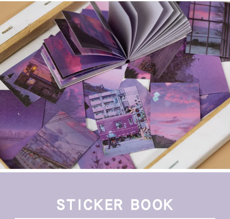 50 Sheet World scenery Style Sticker Book Washi Paper Journal DIY Material Decoration Sticker Memo Pad Scrapbook Stationery gift
