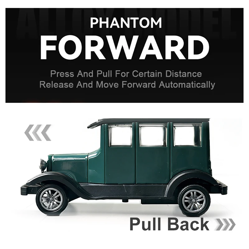 1:43 Alloy Vintage Diecast Car Ford A 1930 Model Car Classic Pull Back Car Model Miniature Vehicle Replica Gift For Kids Adults