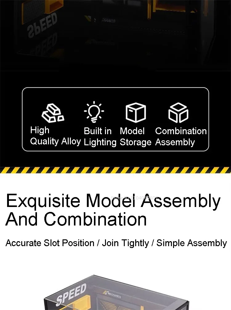 1:24 Scale Car Model Toy DIY Parking Lot Acrylic Storage Box Assembly Toys Transparent Dustproof Display Box for Children Gifts