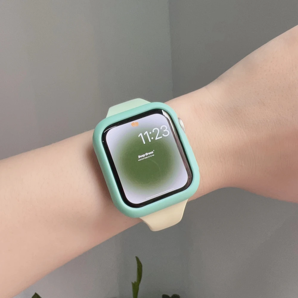 2Pack Silicone Band + Case Set for Apple Watch Correa S11 Women Sport 38mm 40mm 41mm 42mm 44mm 45mm 49mm for iWatch Series Strap