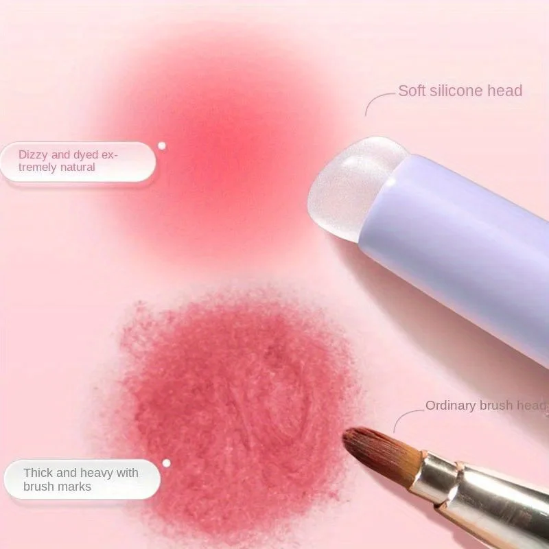 Silicone Lip Brushe with ABS Plastic Handle, Portable Lipstick & Lip Balm Applicator with Cap,Perfect Blending & Smudge Cover