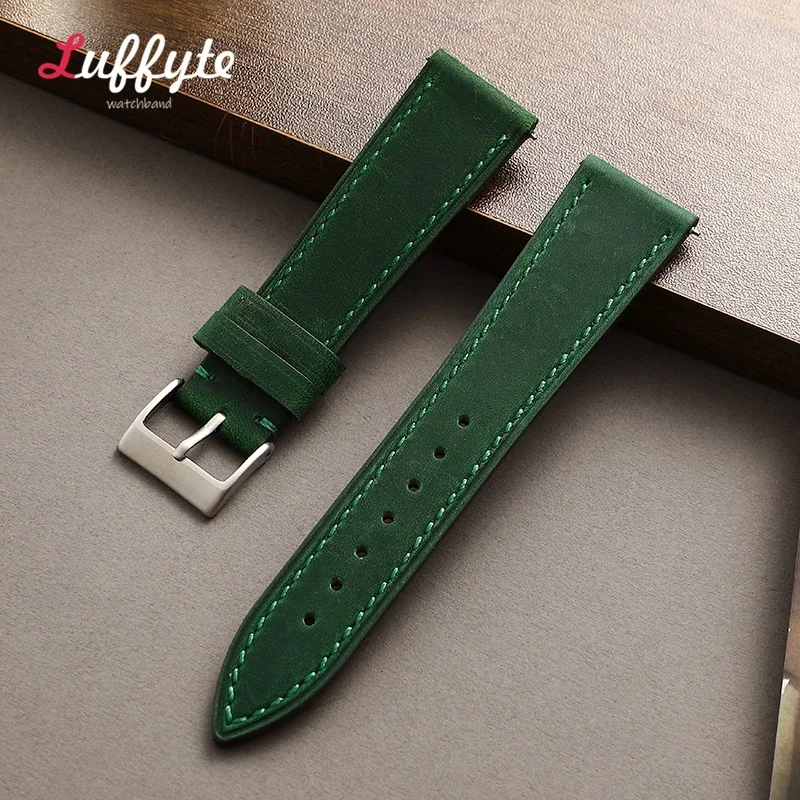 Quick Release Leather Watch Strap 18mm 19mm 20mm 21mm 22mm Universal Watch Belt Fashion Black Blue Brown Watchband Accessories