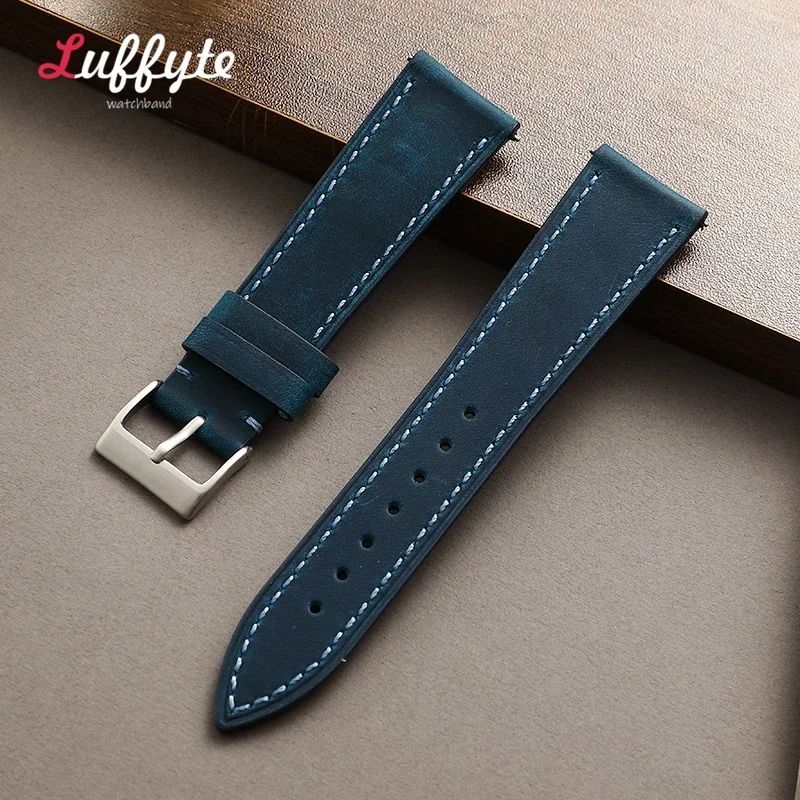 Quick Release Leather Watch Strap 18mm 19mm 20mm 21mm 22mm Universal Watch Belt Fashion Black Blue Brown Watchband Accessories
