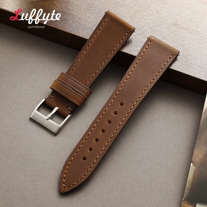 Quick Release Leather Watch Strap 18mm 19mm 20mm 21mm 22mm Universal Watch Belt Fashion Black Blue Brown Watchband Accessories