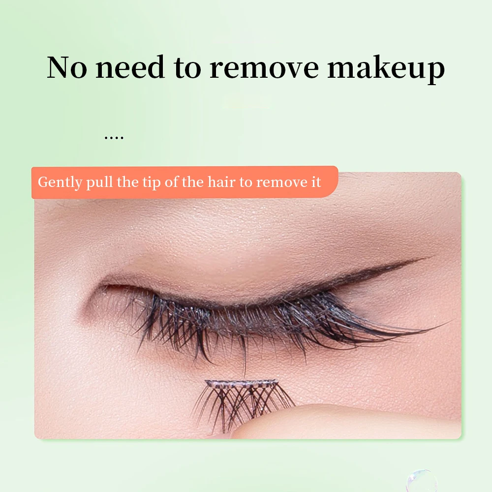 UWN Glue-free False Eyelashes Oblique Flying Fox Style Curling Natural Lazy Light and Comfortable Upper Eyelashes