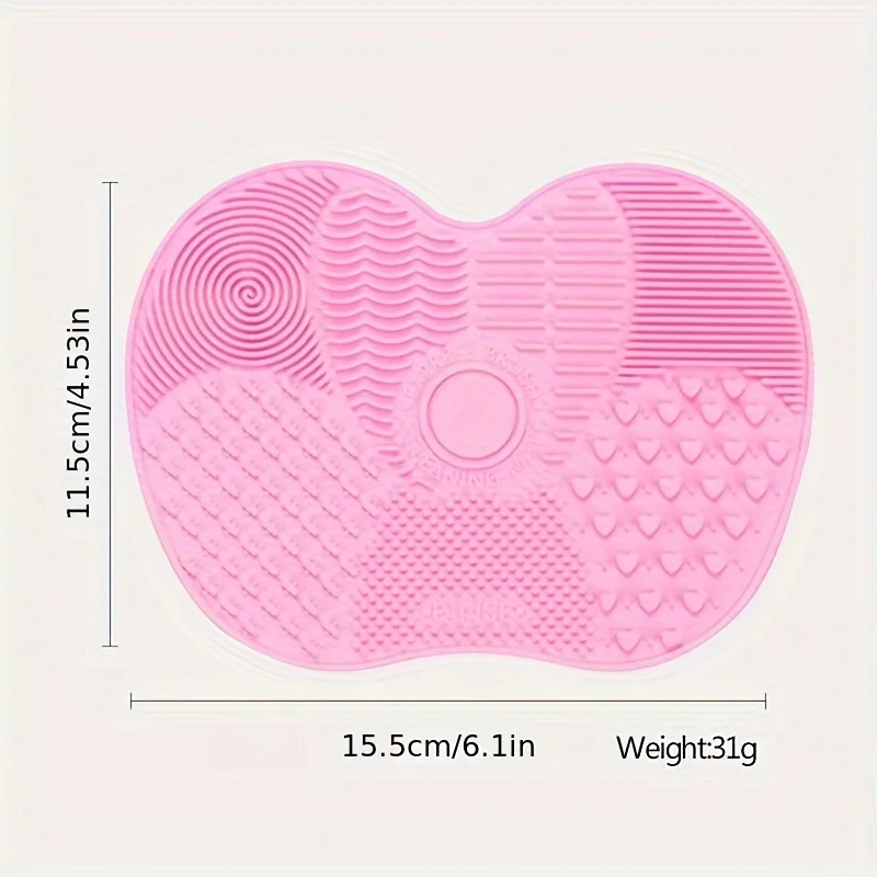 Handheld Silicone Makeup Brush Cleaning Pad - Gentle Makeup Brush Deep Cleaning, Portable Cleaning Tool with Suction Cup