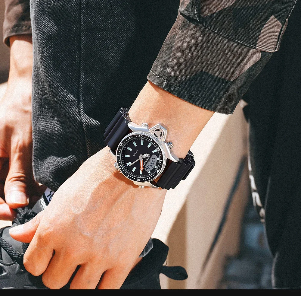 SANDA Casual Style Watches Men Quartz Wristwatch Waterproof Shock Man Watch Relogio Mascuo 3008 Fashion New Sport Men's Watch