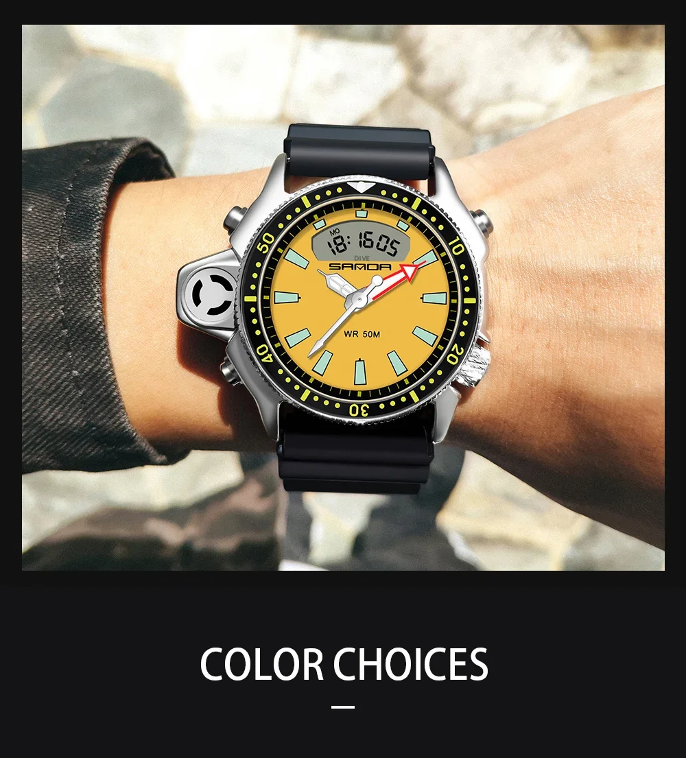 SANDA Casual Style Watches Men Quartz Wristwatch Waterproof Shock Man Watch Relogio Mascuo 3008 Fashion New Sport Men's Watch