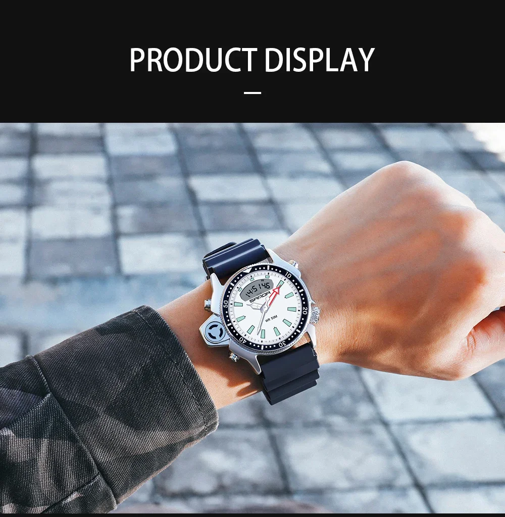 SANDA Casual Style Watches Men Quartz Wristwatch Waterproof Shock Man Watch Relogio Mascuo 3008 Fashion New Sport Men's Watch