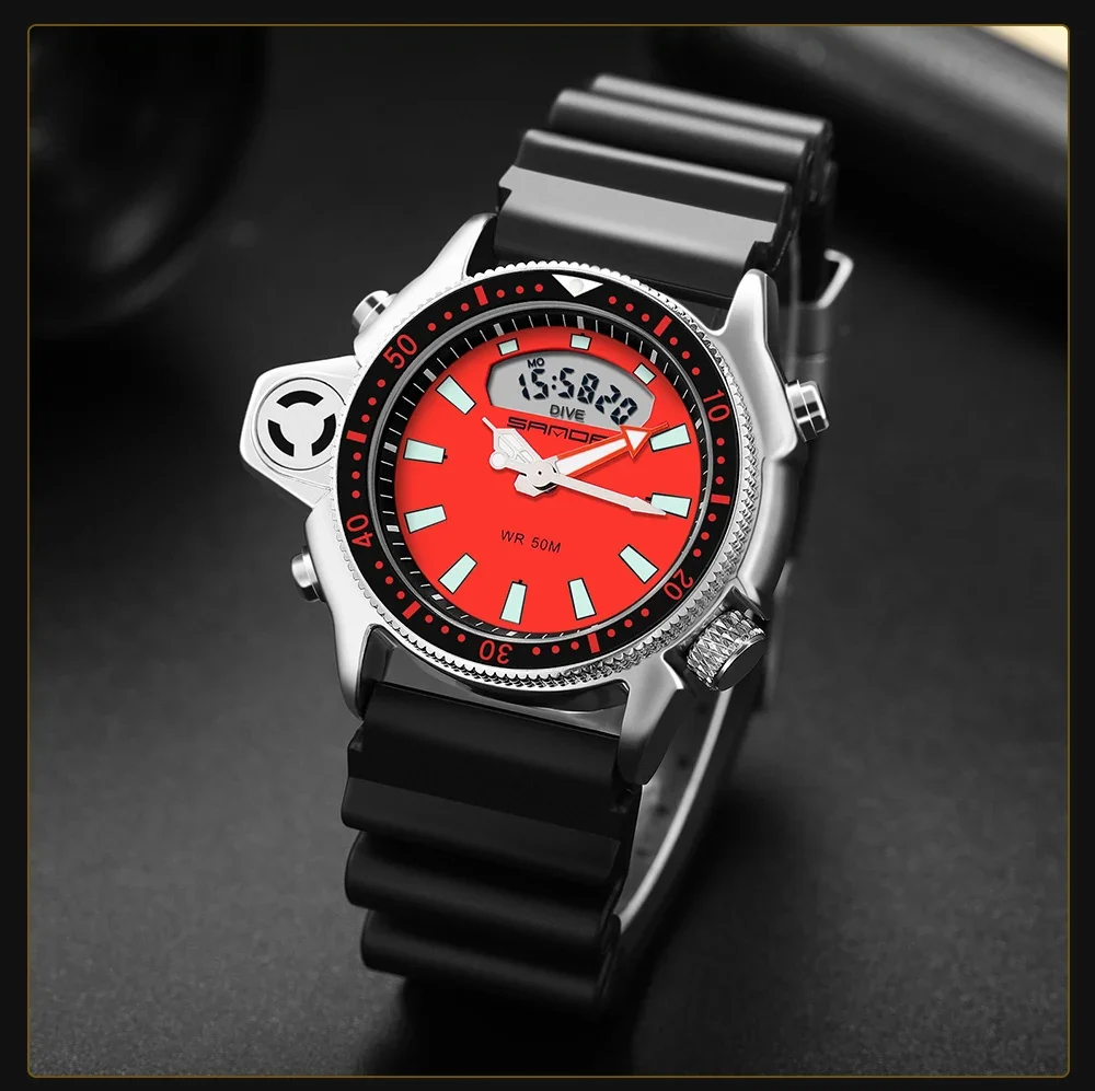 SANDA Casual Style Watches Men Quartz Wristwatch Waterproof Shock Man Watch Relogio Mascuo 3008 Fashion New Sport Men's Watch