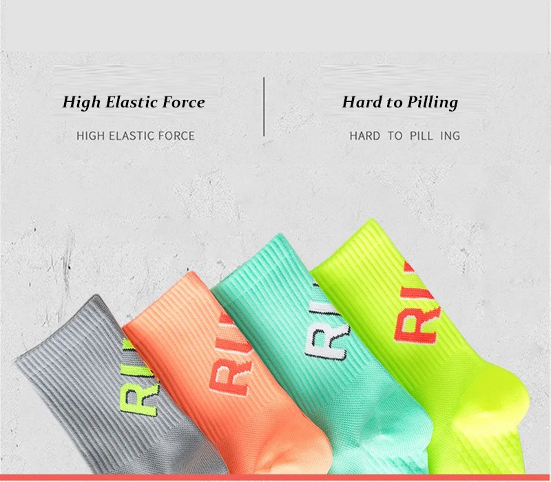 Running Socks Unisex Men Women Middle Tube Quickly Dry Outdoor Sports Marthon Bike Riding Fitness Training Crew Socks