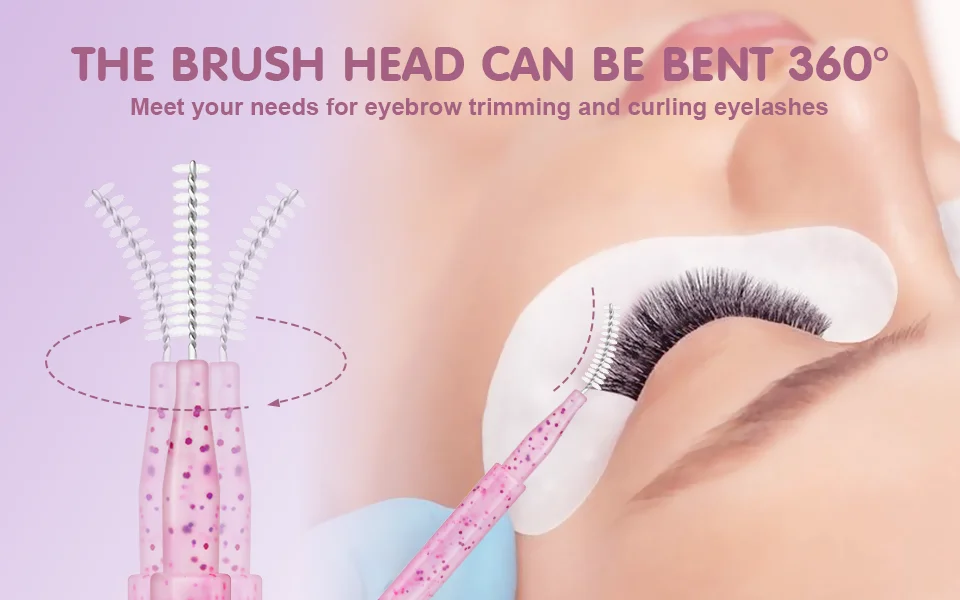 MAYOOC Mini Eyebrow Brush Brow Perm Brush Disposable Brow Lifting Brushes Bendable Micro Eyelash Brush Applicators Tools