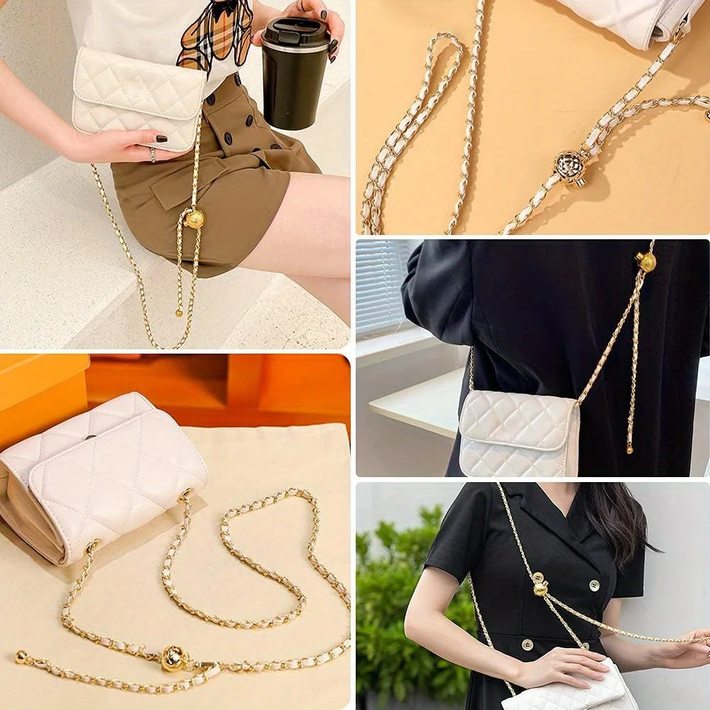 Adjustable Ball Bag Chain Metal Chain All-match Bag Accessories Bag Strap Transfer Bead Chain Bag Chain