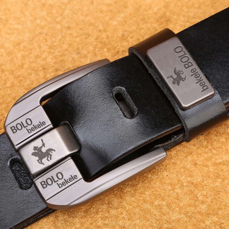 100% Real Genuine Leather Belt for Men Luxury Brand Designer High Quality Alloy Pin Buckle Belts for Jeans Business 2023 Cowskin
