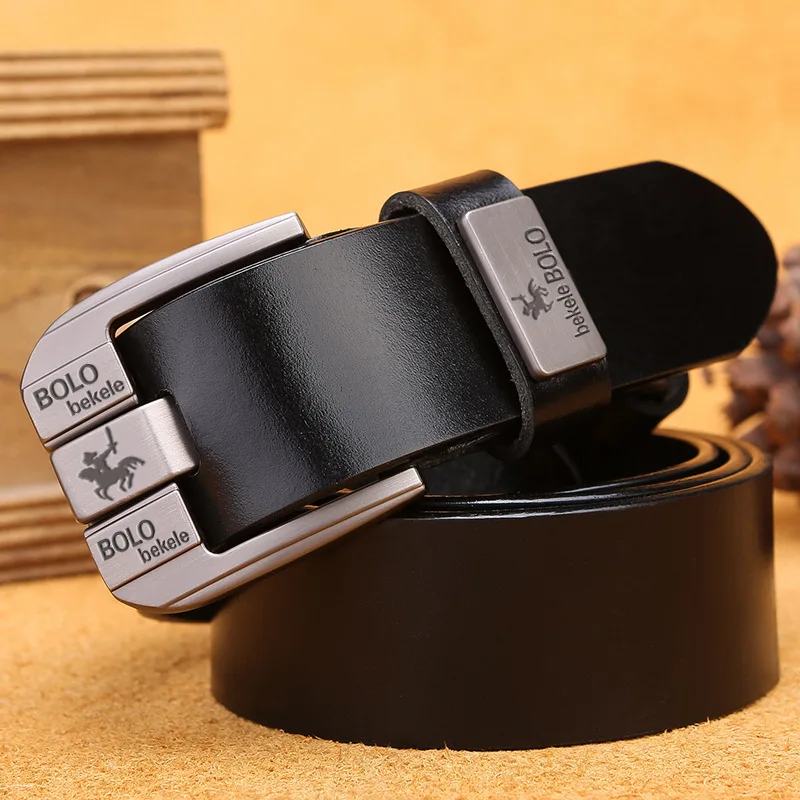 100% Real Genuine Leather Belt for Men Luxury Brand Designer High Quality Alloy Pin Buckle Belts for Jeans Business 2023 Cowskin