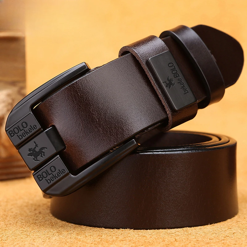 100% Real Genuine Leather Belt for Men Luxury Brand Designer High Quality Alloy Pin Buckle Belts for Jeans Business 2023 Cowskin