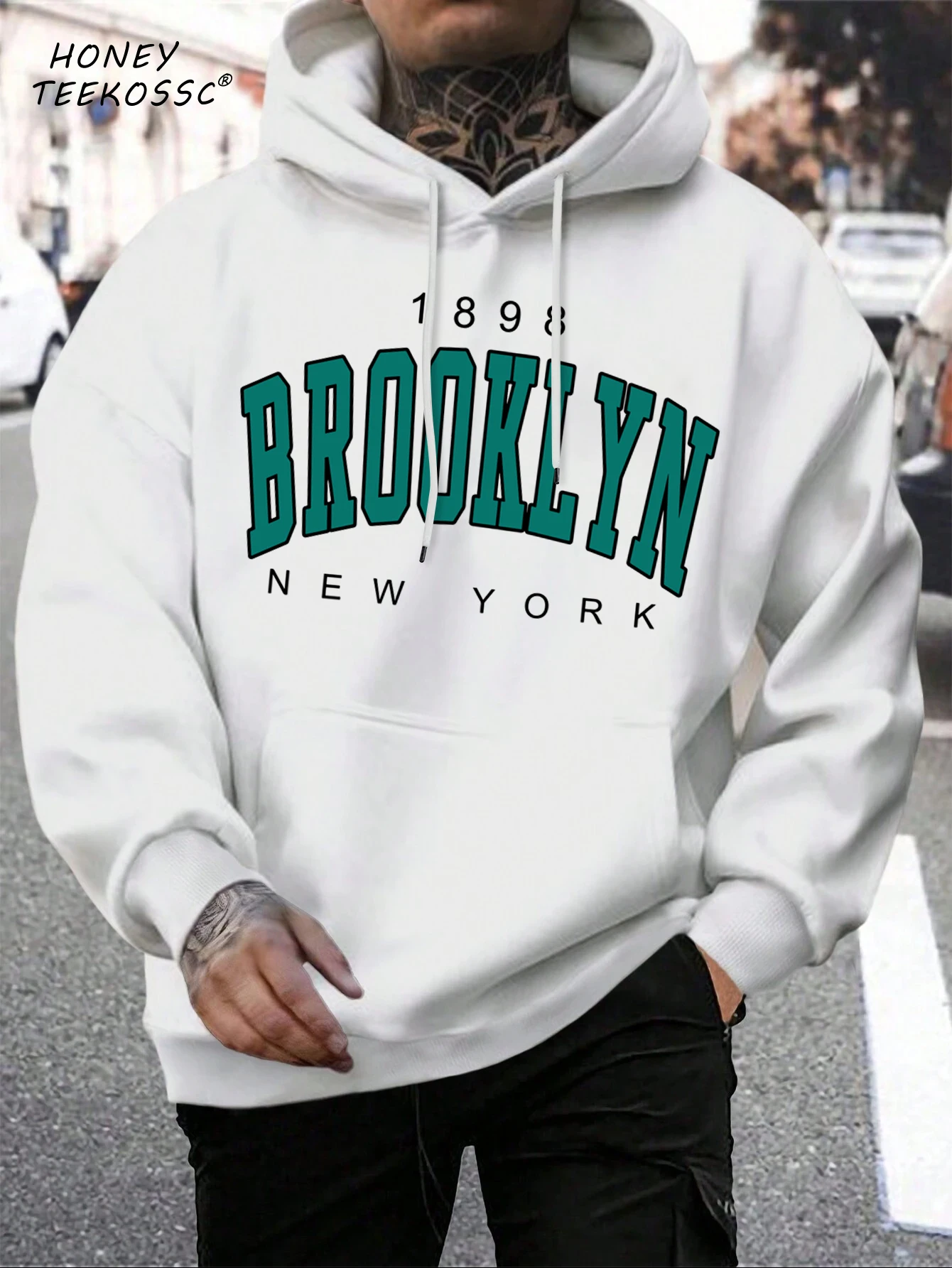 Brooklyn Est 1998 New York Printing Men Hoodies Harajuku Crewneck Hoodie Fashion Oversize Hoody Autumn Comfortable Tracksuit