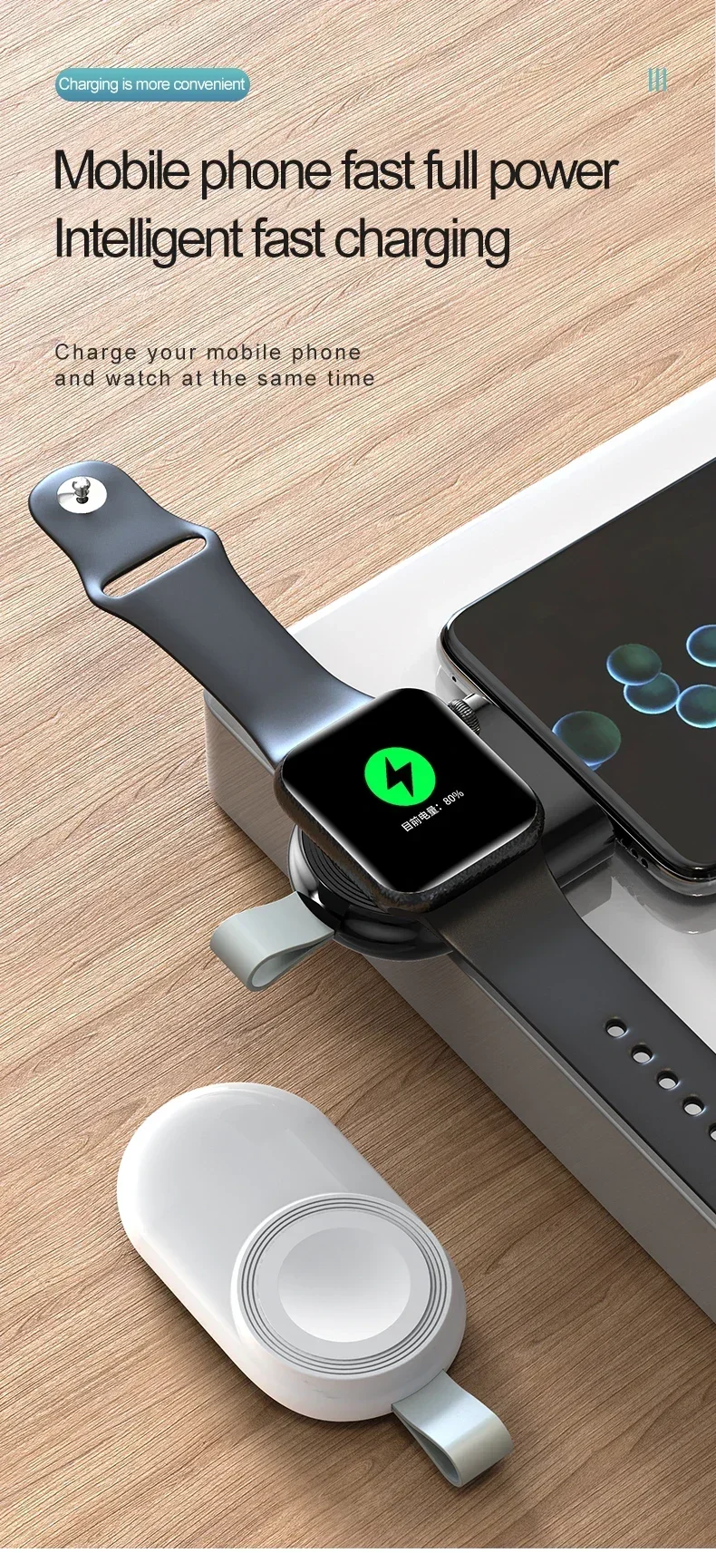 Mini Magnetic Wireless Charger Dock For Apple Watch series 8 7 6/5/4/SE/3/2 Portable Wireless Charging Cable Charger For iwatch