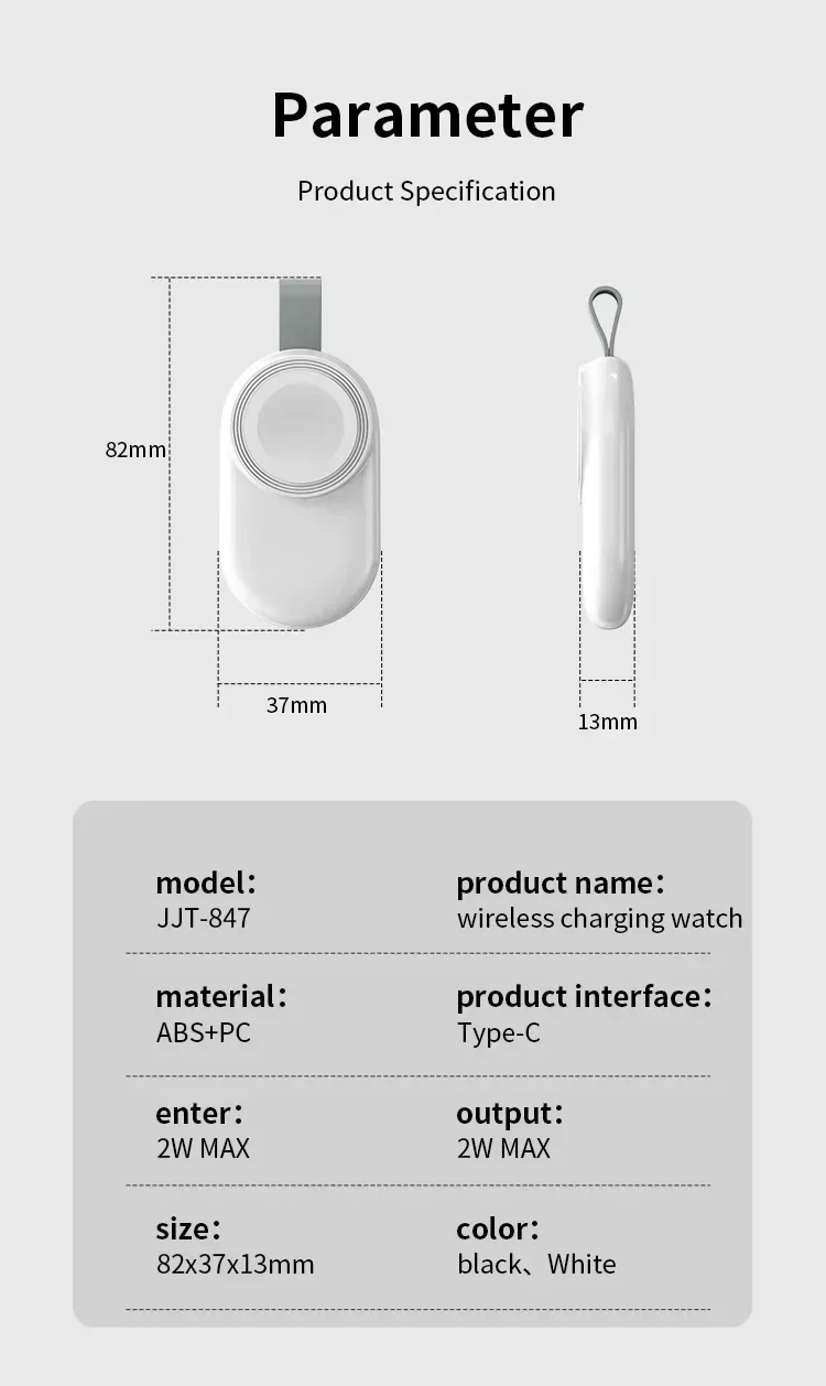 Mini Magnetic Wireless Charger Dock For Apple Watch series 8 7 6/5/4/SE/3/2 Portable Wireless Charging Cable Charger For iwatch