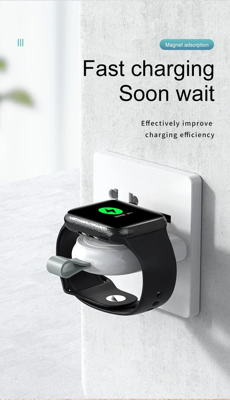 Mini Magnetic Wireless Charger Dock For Apple Watch series 8 7 6/5/4/SE/3/2 Portable Wireless Charging Cable Charger For iwatch