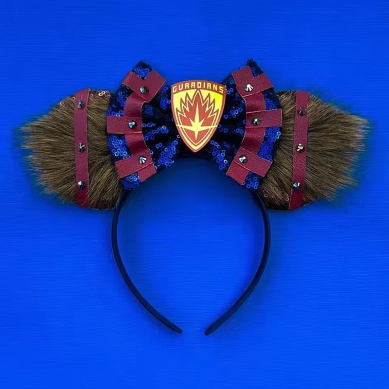 Mickey Mouse Guardians Of Galaxy Hairbands Baby Groot Ears Hair Accessories Kids Cartoon Headband Girls Bow Head Bands Women