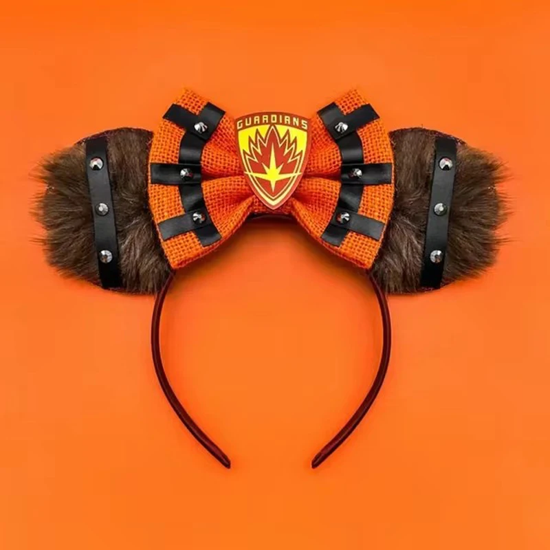 Mickey Mouse Guardians Of Galaxy Hairbands Baby Groot Ears Hair Accessories Kids Cartoon Headband Girls Bow Head Bands Women