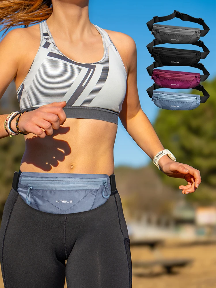 WRELS Man/Woman Running Sports Belt Wasit Pack Pockets Marathon Jogging Bag Outdoor Sports Cycling Phone Waist Bags Waterproof
